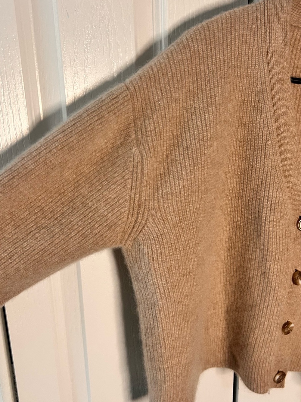 Quince Women’s Large Mongolian Cashmere Fisherman Boxy Cropped Cardigan Sweater - Picture 4 of 11